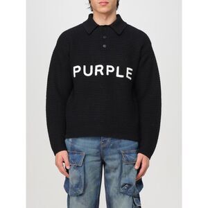 Purple Polo Shirt Men Black